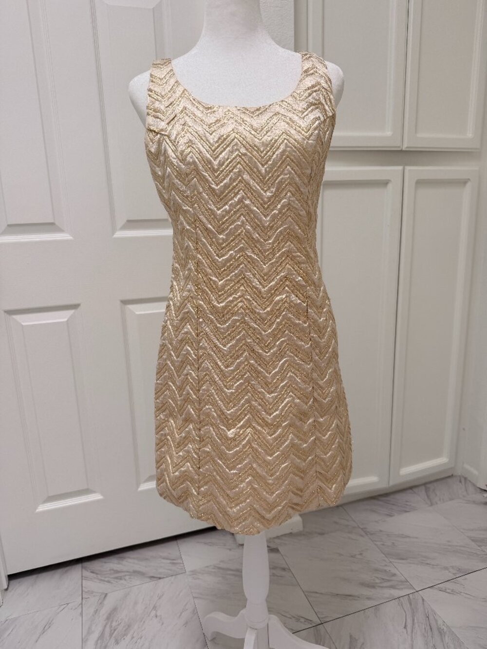 Vintage 1960's Gold Go-Go Mod Mini Dress